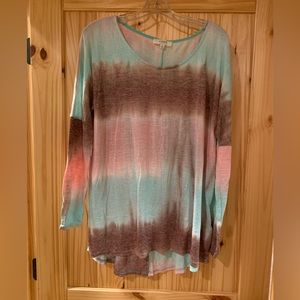 Tie dye long sleeve blouse
